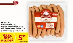Billa Hofstädter frankfurter, puten-frankfurter, od clever frankfurter Angebot