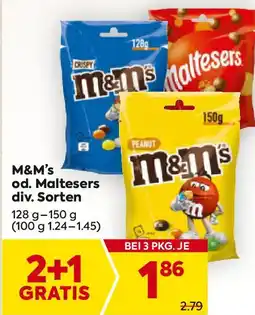 Billa M&m's od. maltesers div. sorten Angebot
