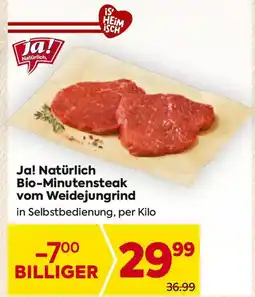 Billa Ja! natürlich bio-minutensteak vom weidejungrind Angebot
