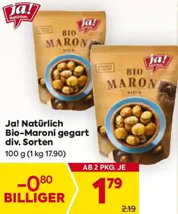 Billa Ja! natürlich bio-maroni gegart Angebot