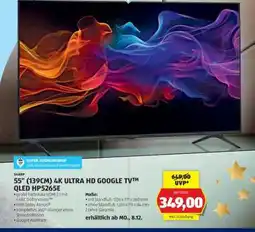 Hofer 55“ (139CM) 4K ULTRA HD GOOGLE TV QLED HP5265E Angebot
