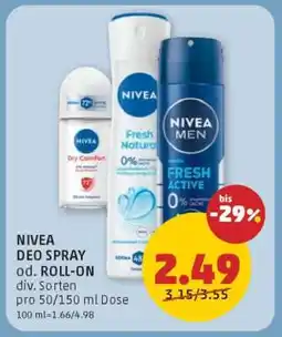 PENNY Nivea Deo Spray od. Roll-On Angebot
