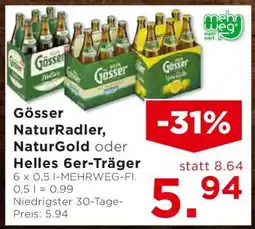 Unimarkt Gösser NaturRadler, NaturGold oder Helles 6er-Träger Angebot