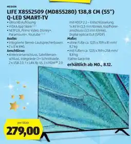 Hofer LIFE X8552509 (MD855280) 138,8 CM (55) Q-LED SMART-TV Angebot
