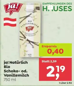 ADEG ja! Natürlich Bio Schoko od. Vanillemilch Angebot