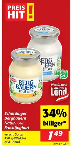 Nah&Frisch Schärdinger Bergbauern Natur oder Fruchtjoghurt Angebot