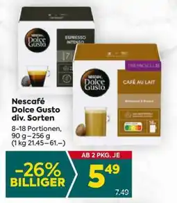 Billa Nescafé Dolce Gusto div. Sorten Angebot
