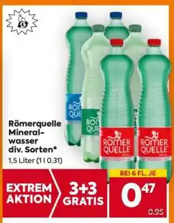 Billa Römerquelle Mineralwasser div. Sorten Angebot