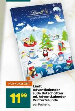 Billa Lindt Adventkalender süße Botschaften od. Adventkalender Winterfreunde Angebot