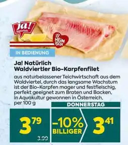 Billa Ja! Natürlich Waldviertler Bio-Karpfenfilet Angebot