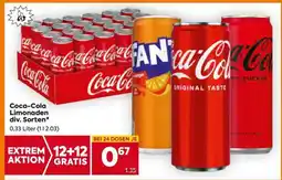 Billa Coca-Cola Limonaden div. Sorten Angebot