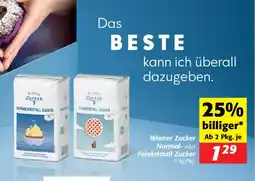 Nah&Frisch Wiener zucker normal oder feinkristall zucker Angebot