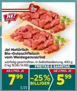 Billa Ja! Natürlich Bio-Gulaschfleisch vom Weidegenussrind Angebot