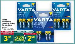 Billa Varta Batterien Longlife Power AA od. AAA Angebot