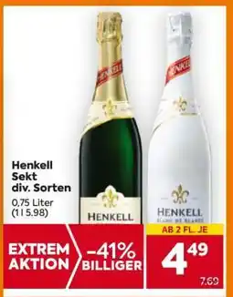 Billa Henkell Sekt div. Sorten Angebot