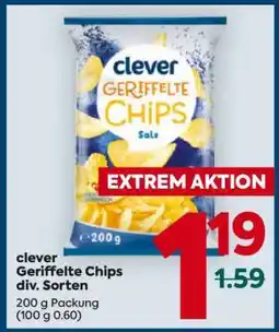 Billa clever geriffelte Chips div. Sorten Angebot