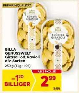 Billa BILLA GENUSSWELT Girasoli od. Ravioli div. Sorten Angebot