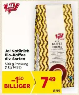 Billa Ja! Natürlich Bio-Kaffee div. Sorten Angebot