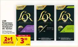 Billa L'OR Nespresso-kompatible Alukapseln div. Sorten Angebot