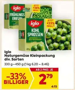 Billa Iglo Naturgemüse Kleinpackung div. Sorten Angebot