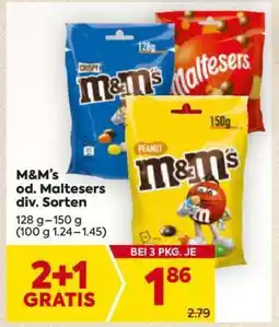 Billa M&M’s od. Maltesers div. Sorten Angebot