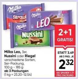 Maximarkt Milka Leo, Nussini oder Riegel Angebot