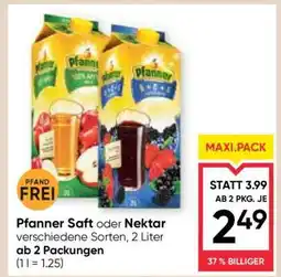 Maximarkt Pfanner Saft oder Nektar Angebot