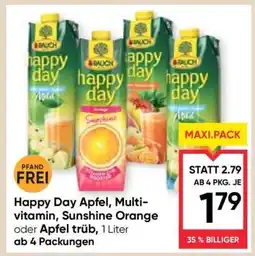 Maximarkt Happy Day Apfel, Multivitamin, Sunshine Orange oder Apfel trüb Angebot