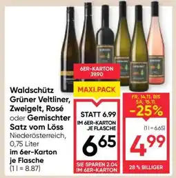 Maximarkt Waldschütz Grüner Veltliner, Zweigelt, Rosé oder Gemischter Satz vom Löss Angebot