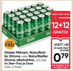Maximarkt Gösser Märzen, Naturradler Zitrone oder Naturradler Zitrone alkoholfrei Angebot