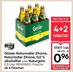 Maximarkt Gösser Naturradler Zitrone, Naturradler Zitrone, 0,0 % alkoholfrei oder Naturgold Angebot