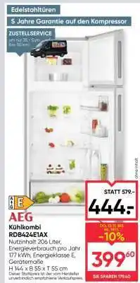 Maximarkt AEG Kühlkombi RDB424E1AX Angebot