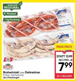 Maximarkt Bratwürstel oder Debreziner Angebot