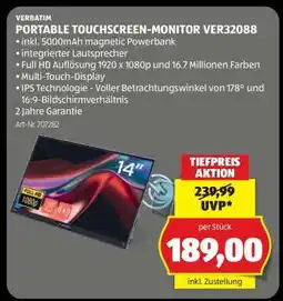 Hofer PORTABLE TOUCHSCREEN-MONITOR VER32088 Angebot