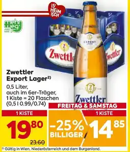 Billa Zwettler Export Lager² Angebot