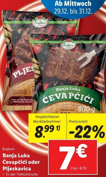 Lidl Banja Luka Cevapcici Oder Pljeskavica 800g Angebot
