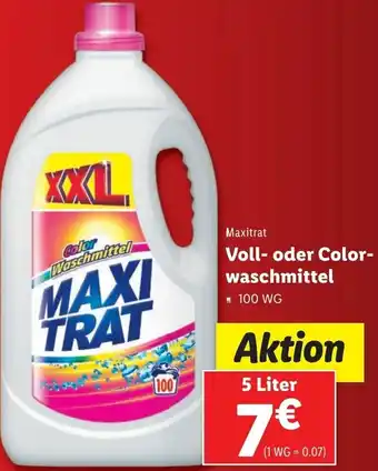 Lidl Voll-Oder Color-Waschmittel 5 Liter Angebot