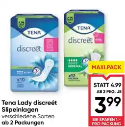 Maximarkt Tena Lady discreét Slipeinlagen Angebot