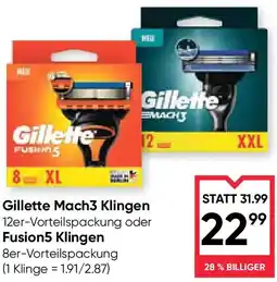 Maximarkt Gillette Mach3 Klingen oder Fusion5 Klingen Angebot