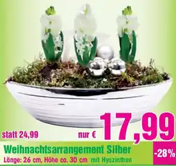 Blumen B&B Weihnachtsarrangement Silber Angebot