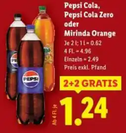 Lidl Pepsi Cola, Pepsi Cola Zero oder Mirinda Orange Angebot