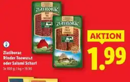 Lidl Zlatiborac Rinder Teewurst oder Salami Scharf Angebot