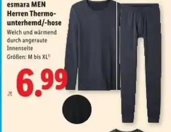 Esmara men herren thermo unterhemd/hose