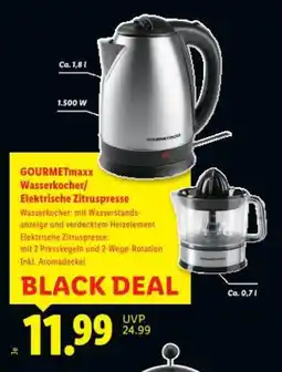 Lidl GOURMETmaxx Wasserkocher/ Elektrische Zitruspresse Angebot
