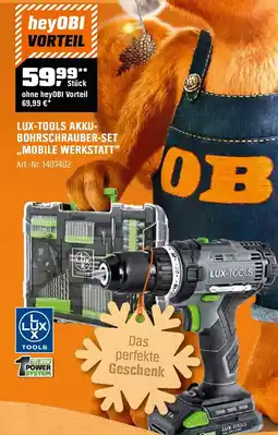 OBI Lux-tools akku- bohrschrauber-set mobile werkstatt Angebot