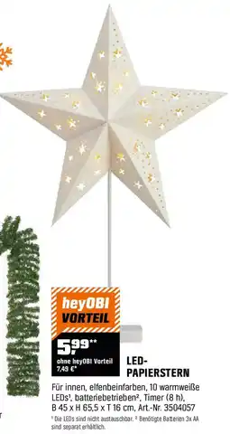 OBI Led - papierstern Angebot