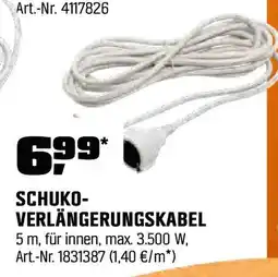 OBI Schuko- verlängerungskabel Angebot