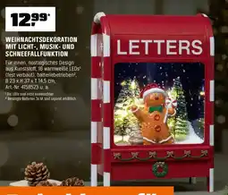OBI Weihnachtsdekoration mit licht-, musik- und schneefallfunktion Angebot