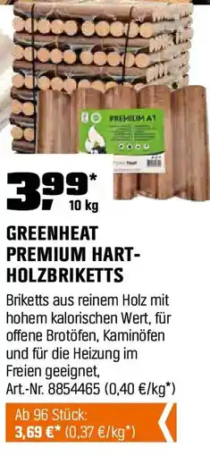 OBI Greenheat premium hart- holzbriketts Angebot