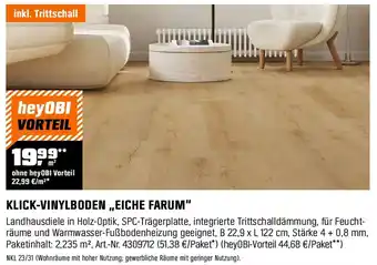 OBI Klick-vinylboden eiche farum Angebot